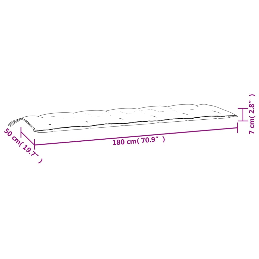 Gartenbank-Auflage Creme 180x50x7 cm Oxford-Gewebe