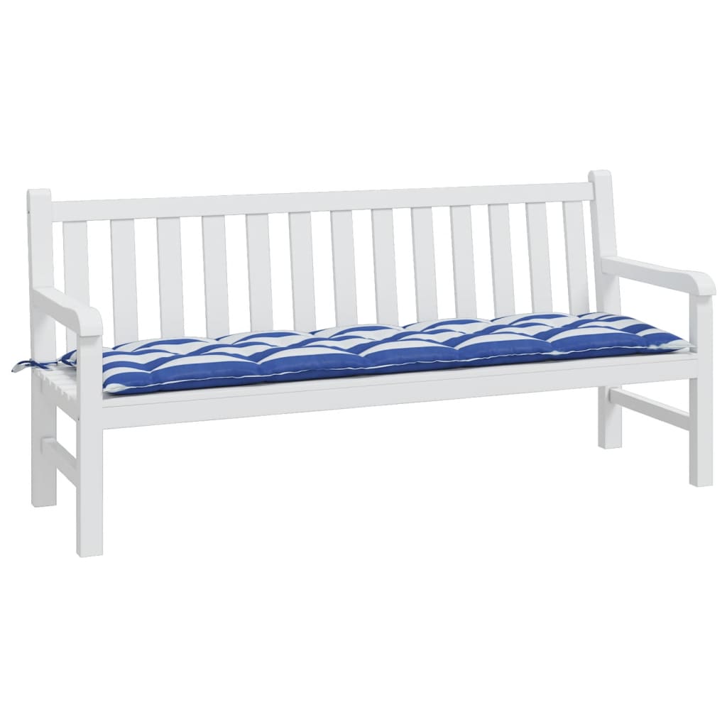 Gartenbank-Auflage Blau & Weiß Gestreift 180x50x7 cm