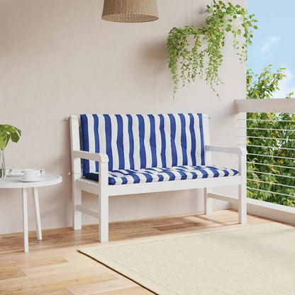 Gartenbank-Auflagen 2 Stk. Blau&Weiß Gestreift 120x50x7cm Stoff