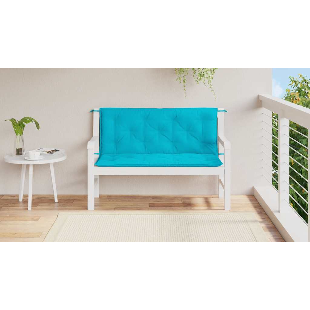 Gartenbank-Auflagen 2 Stk. Türkis 120x50x7 cm Stoff