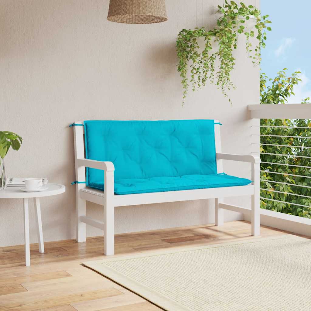 Gartenbank-Auflagen 2 Stk. Türkis 120x50x7 cm Stoff