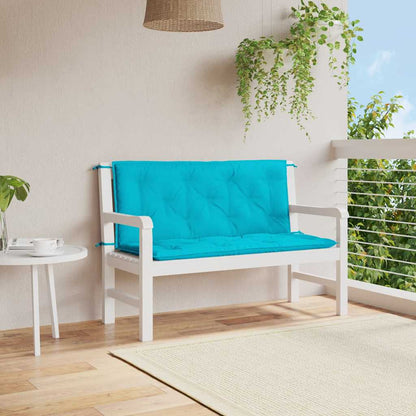 Gartenbank-Auflagen 2 Stk. Türkis 120x50x7 cm Stoff
