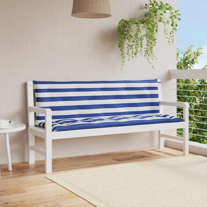 Gartenbank-Auflagen 2 Stk. Blau&Weiß Gestreift 150x50x7cm Stoff