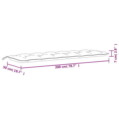 Gartenbank-Auflagen 2 Stk. Blattmuster 200x50x7 cm Stoff