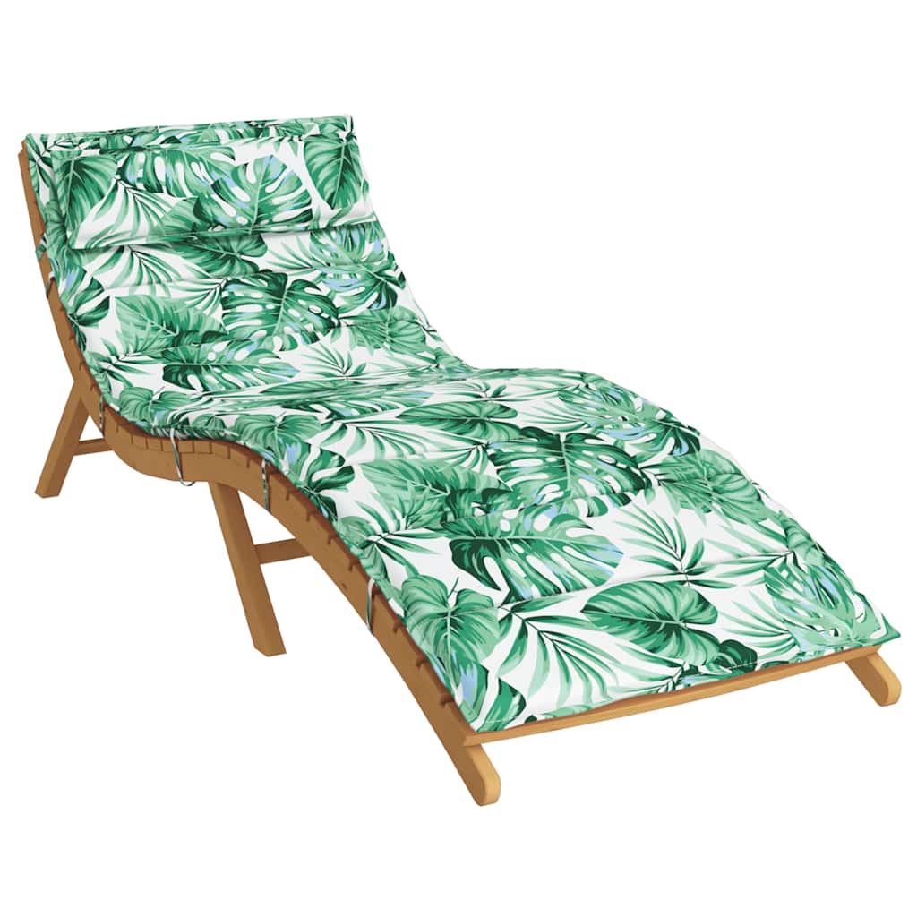 Coussin de bain de soleil motif feuilles 180x60x4 cm tissu Oxford