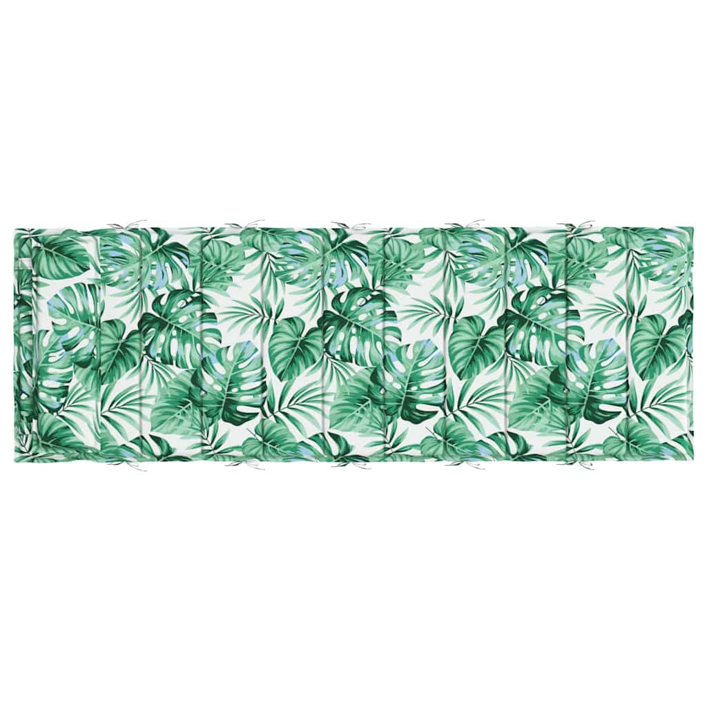Coussin de bain de soleil motif feuilles 180x60x4 cm tissu Oxford