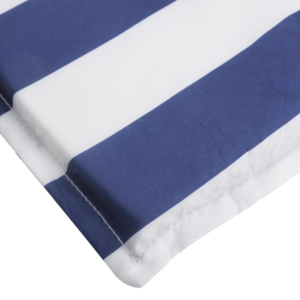 Coussin bain de soleil rayures bleues &amp; blanches 180x60x3 tissu Oxford