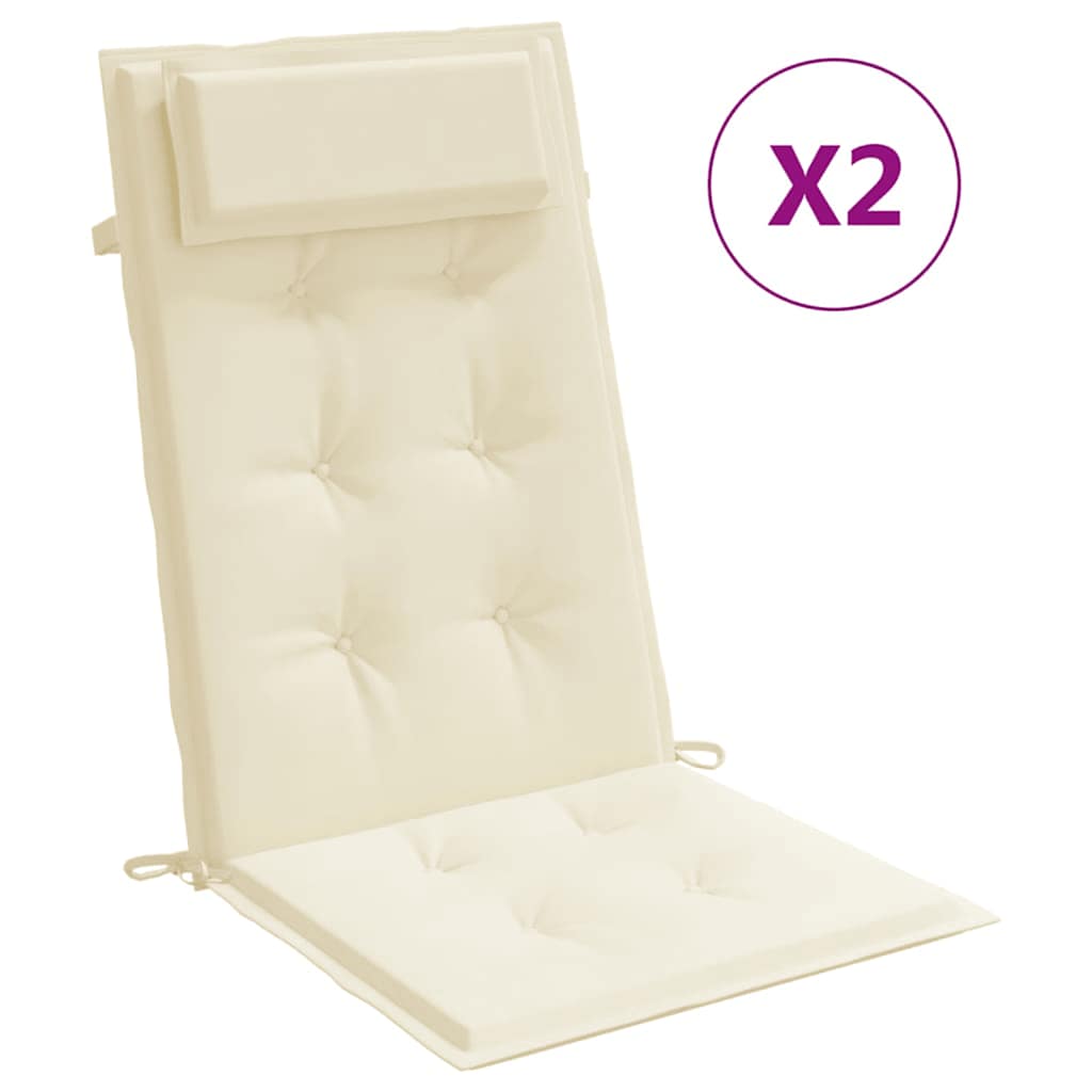 Hochlehner-Auflagen 2 Stk. Creme Oxford-Gewebe