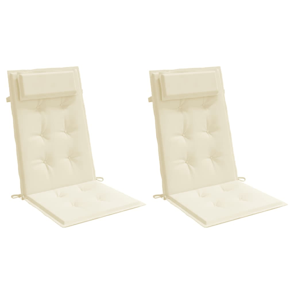 Hochlehner-Auflagen 2 Stk. Creme Oxford-Gewebe