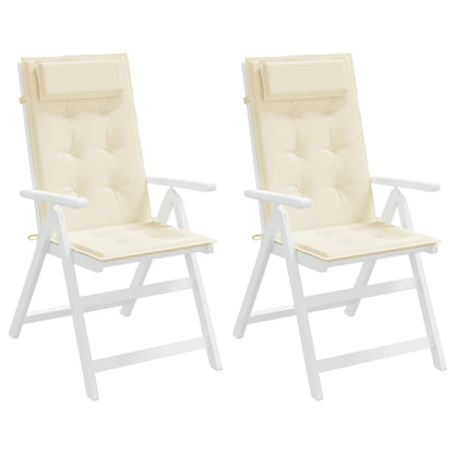 Hochlehner-Auflagen 2 Stk. Creme Oxford-Gewebe