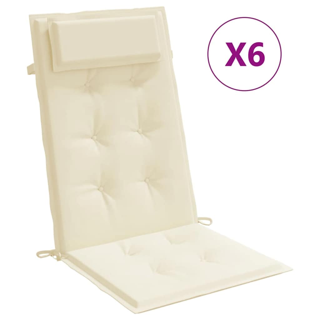 Hochlehner-Auflagen 6 Stk. Creme Oxford-Gewebe