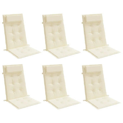 Hochlehner-Auflagen 6 Stk. Creme Oxford-Gewebe