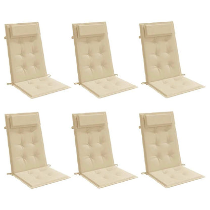 Hochlehner-Auflagen 6 Stk. Beige Oxford-Gewebe