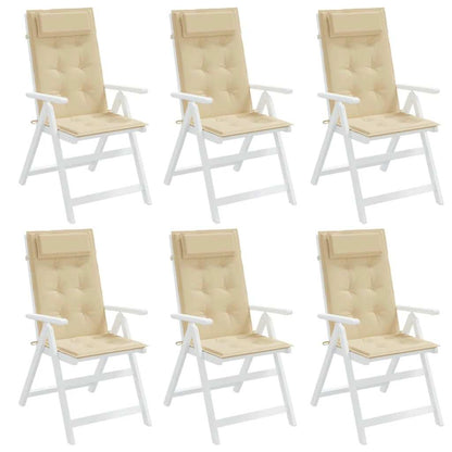 Hochlehner-Auflagen 6 Stk. Beige Oxford-Gewebe