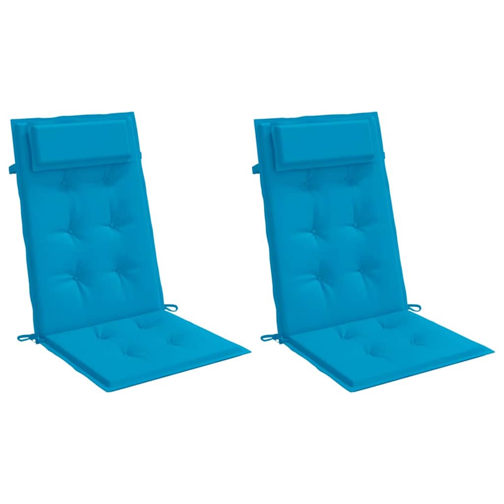 Hochlehner-Auflagen 2 Stk. Hellblau Oxford-Gewebe