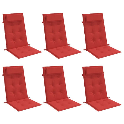 Hochlehner-Auflagen 6 Stk. Rot Oxford-Gewebe