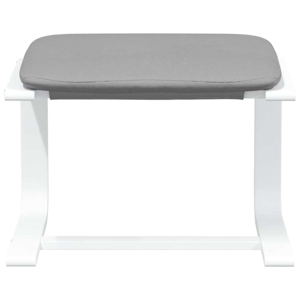 Fauteuil relax avec tabouret en tissu gris clair