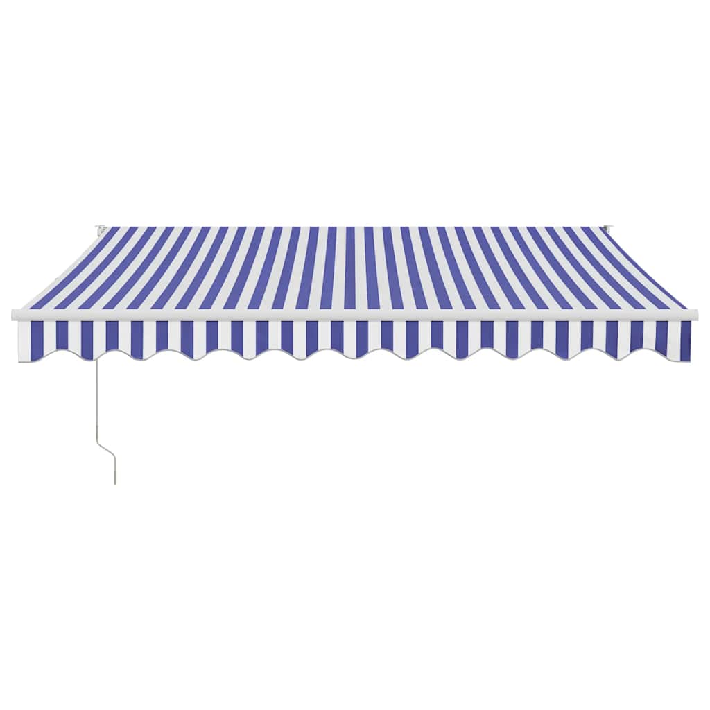 Markise Einziehbar Blau und Weiß 3x2,5 m Stoff und Aluminium