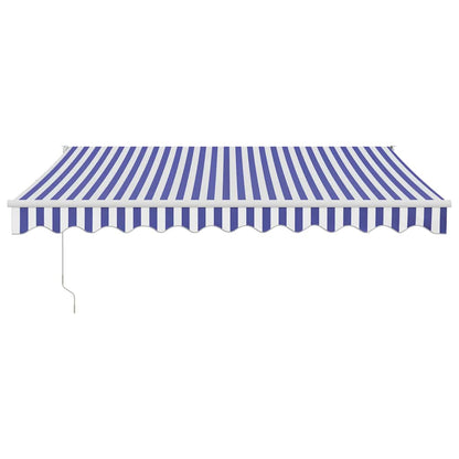 Markise Einziehbar Blau und Weiß 3x2,5 m Stoff und Aluminium