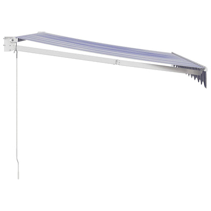 Markise Einziehbar Blau und Weiß 3x2,5 m Stoff und Aluminium