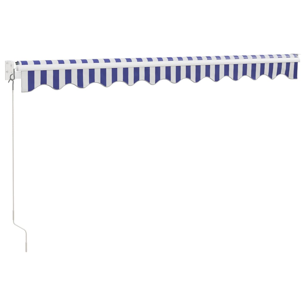 Markise Einziehbar Blau und Weiß 3x2,5 m Stoff und Aluminium