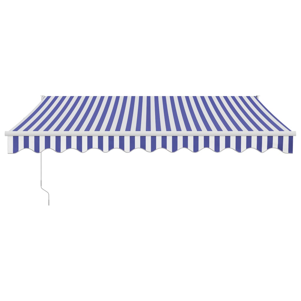 Markise Einziehbar Blau und Weiß 3,5x2,5 m Stoff und Aluminium