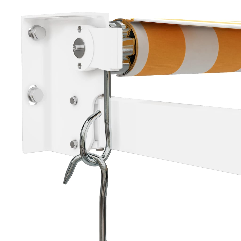 Markise Einziehbar Gelb und Weiß 3,5x2,5 m Stoff und Aluminium