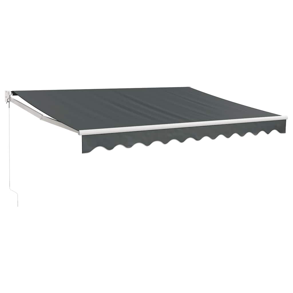 Markise Einziehbar Anthrazit 3,5x2,5 m Stoff und Aluminium