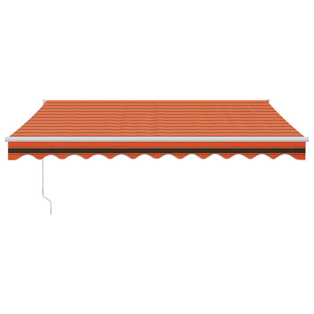 Markise Einziehbar Orange und Braun 3x2,5 m Stoff und Aluminium