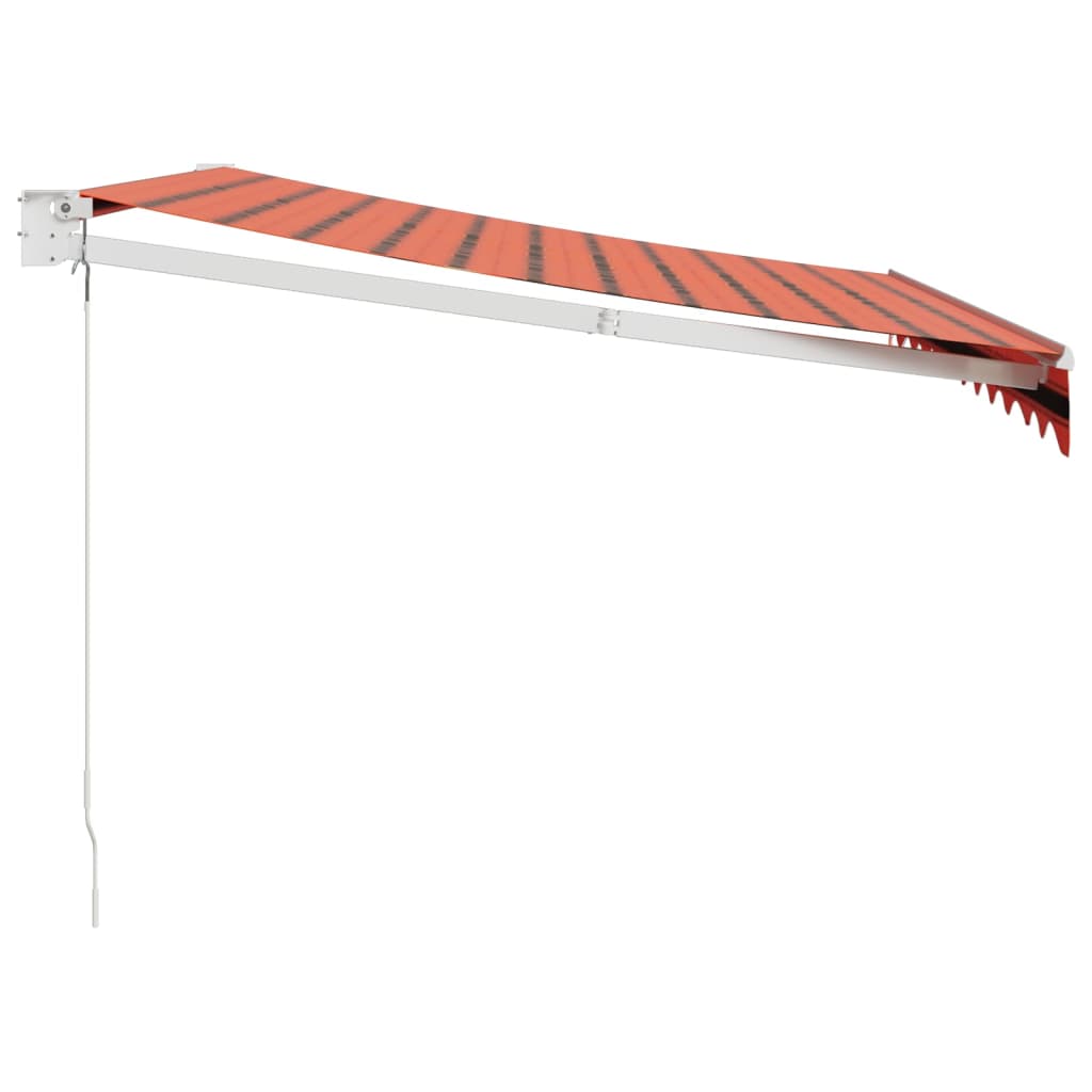 Markise Einziehbar Orange und Braun 3x2,5 m Stoff und Aluminium