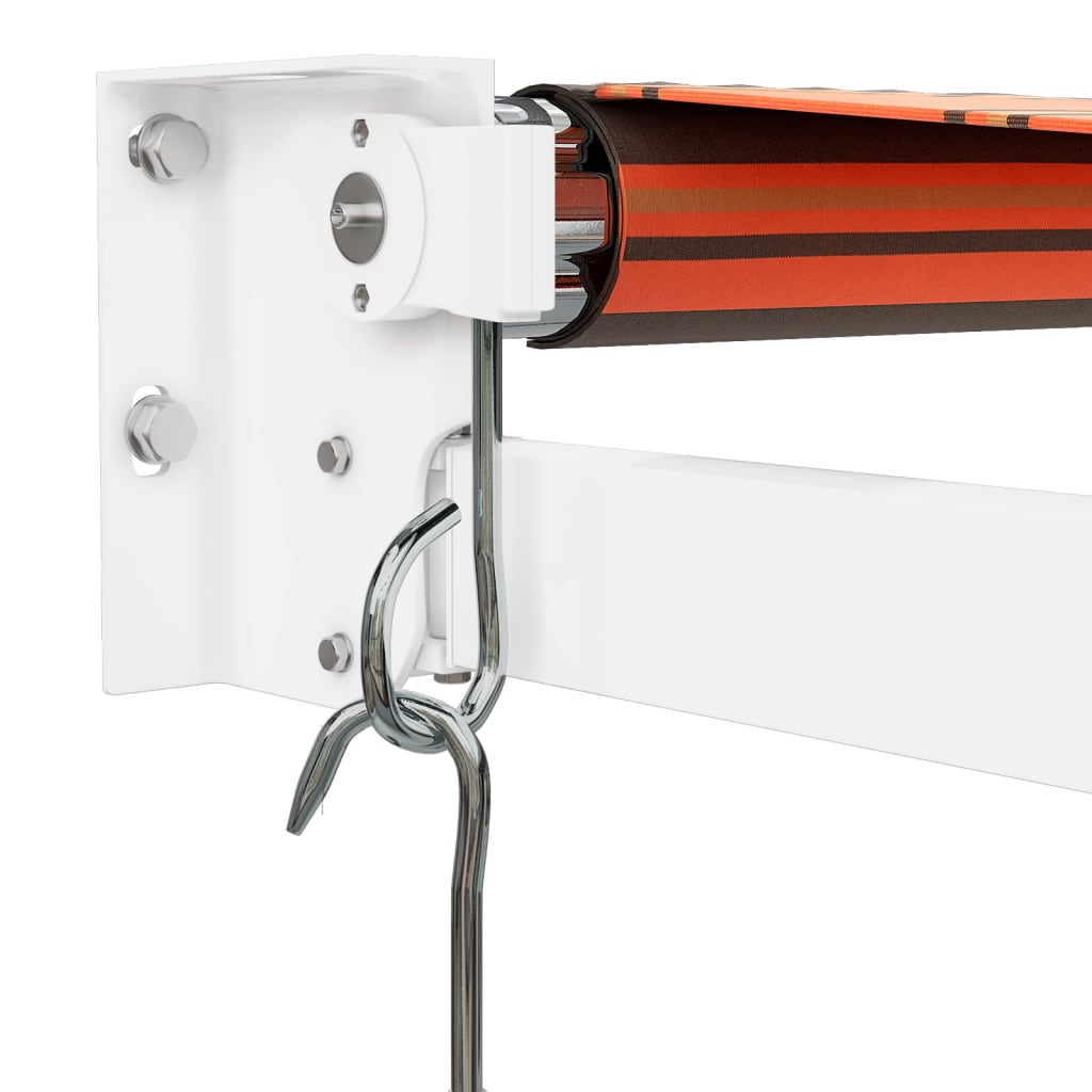 Markise Einziehbar Orange und Braun 3x2,5 m Stoff und Aluminium