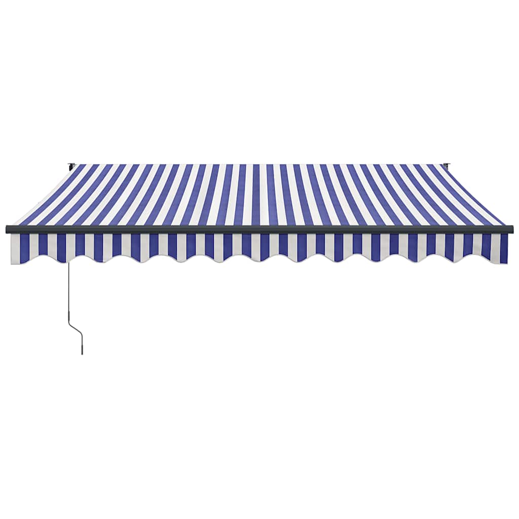 Markise Einziehbar Blau und Weiß 3x2,5 m Stoff und Aluminium