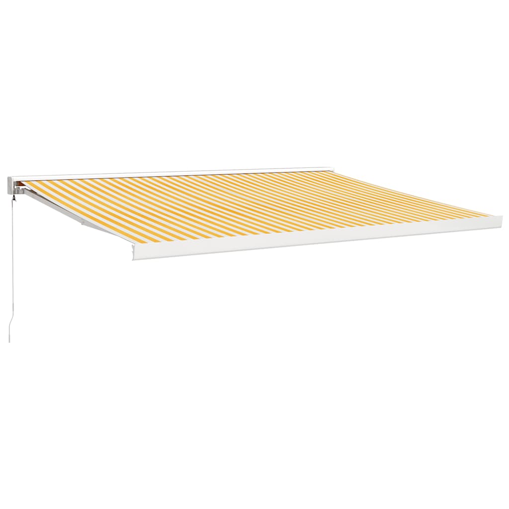 Manuelle Markise 4 x 3 m Gelb und Weiß gestreift 100% Polyester