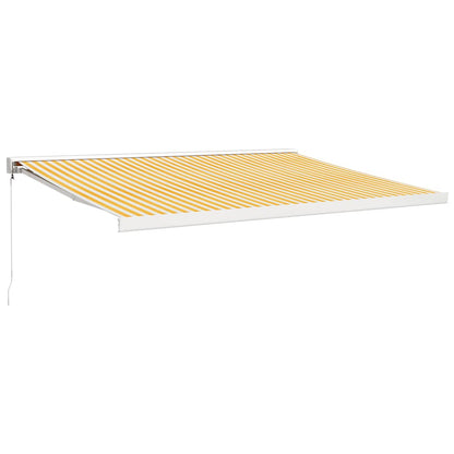 Manuelle Markise 4 x 3 m Gelb und Weiß gestreift 100% Polyester