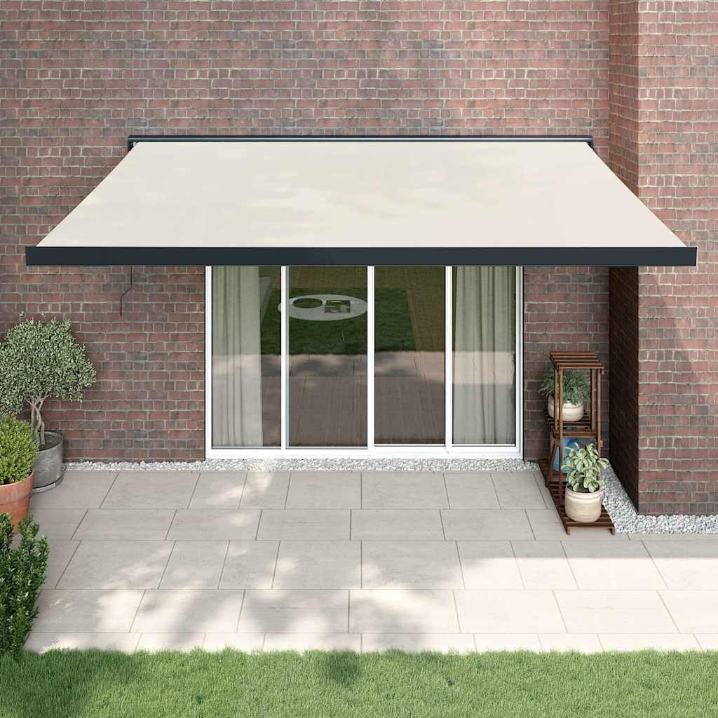 Markise Einziehbar Creme 4,5x3 m Stoff und Aluminium