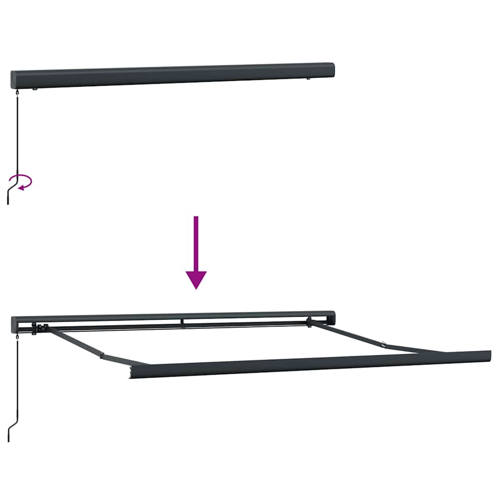 Markise Einziehbar Gelb und Weiß 3,5x2,5 m Stoff und Aluminium