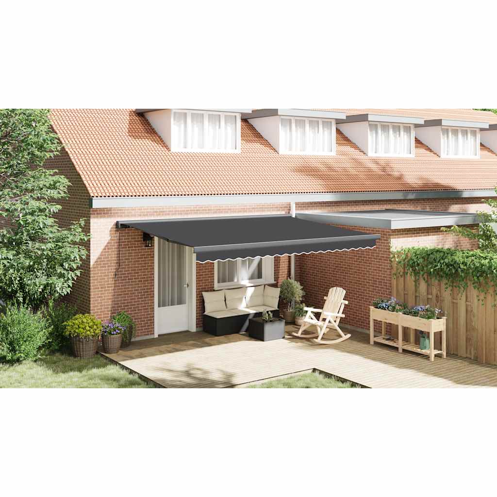 Manuelle Markise 4 x 3 m Anthrazit 100% Polyester