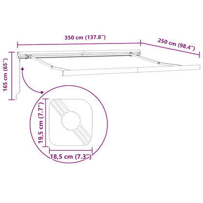 Manuelle Markise 3,5 x 2,5 m Orange-Braun waagerecht gestreift