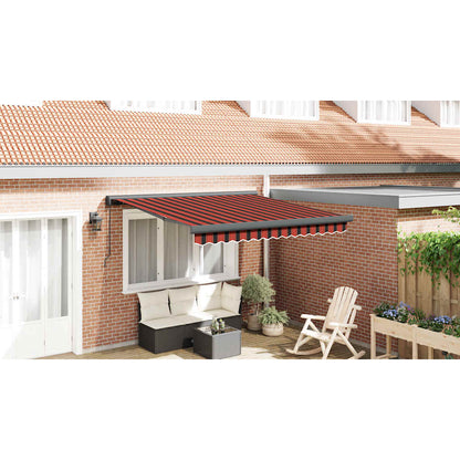 Manuelle Markise 3,5 x 2,5 m Orange-Braun waagerecht gestreift