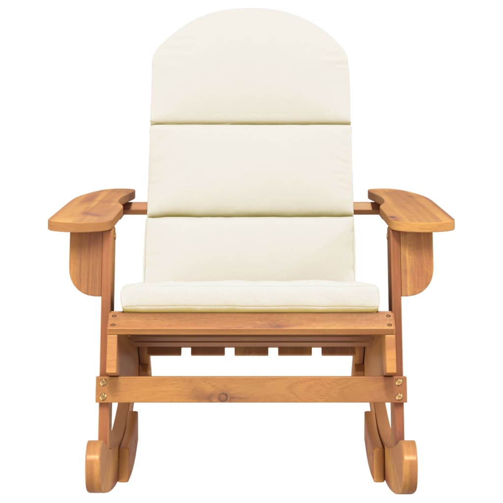 Adirondack-Schaukelstuhl mit Kissen Massivholz Akazie