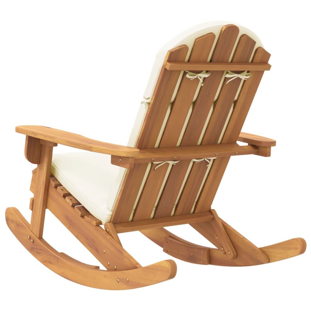 Adirondack-Schaukelstuhl mit Kissen Massivholz Akazie