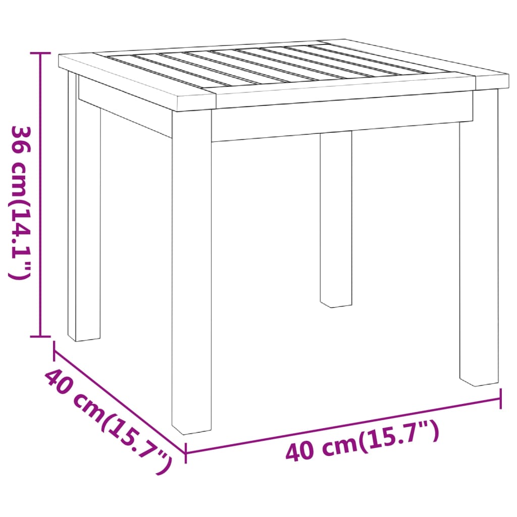 Couchtisch 40x40x36 cm Massivholz Akazie