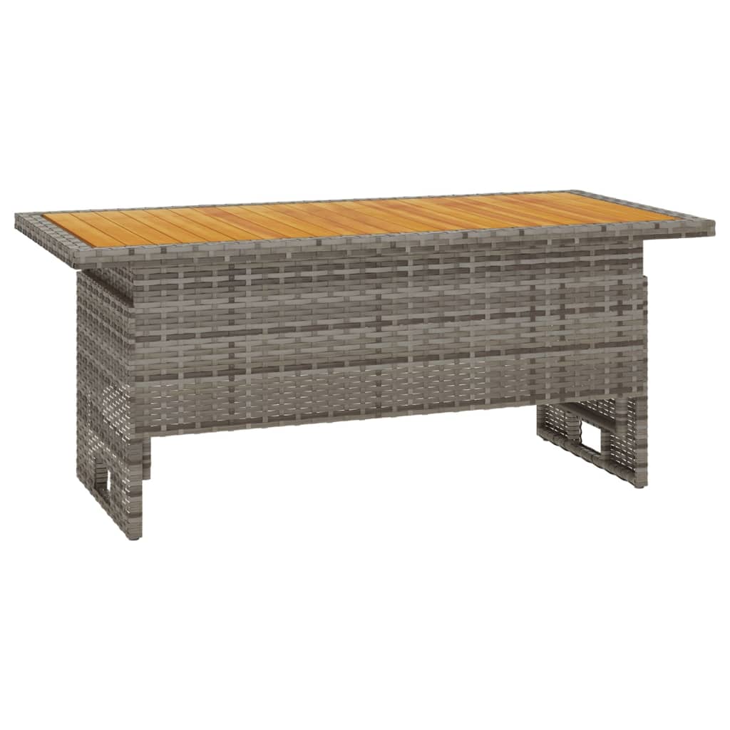 4-tlg. Garten-Lounge-Set mit Kissen Grau Poly Rattan