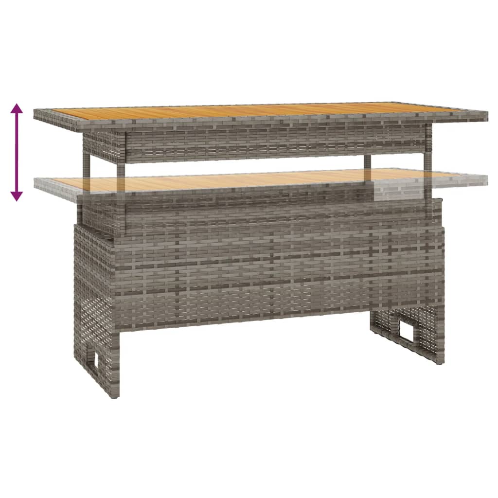 4-tlg. Garten-Lounge-Set mit Kissen Grau Poly Rattan