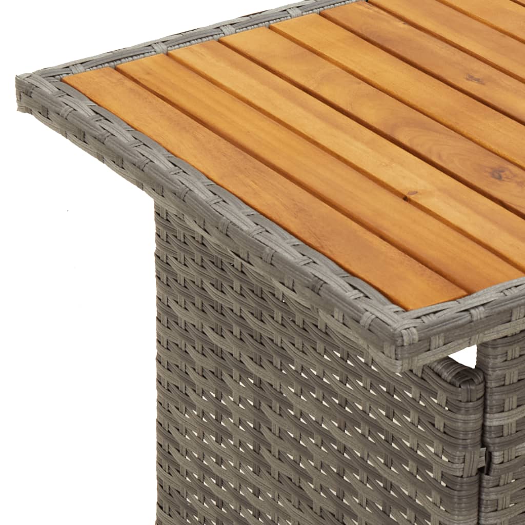 4-tlg. Garten-Lounge-Set mit Kissen Grau Poly Rattan