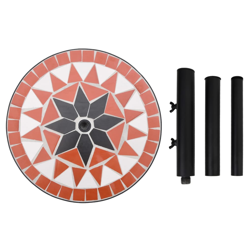 Sonnenschirmständer Terrakotta und Weiß Rund 12 kg