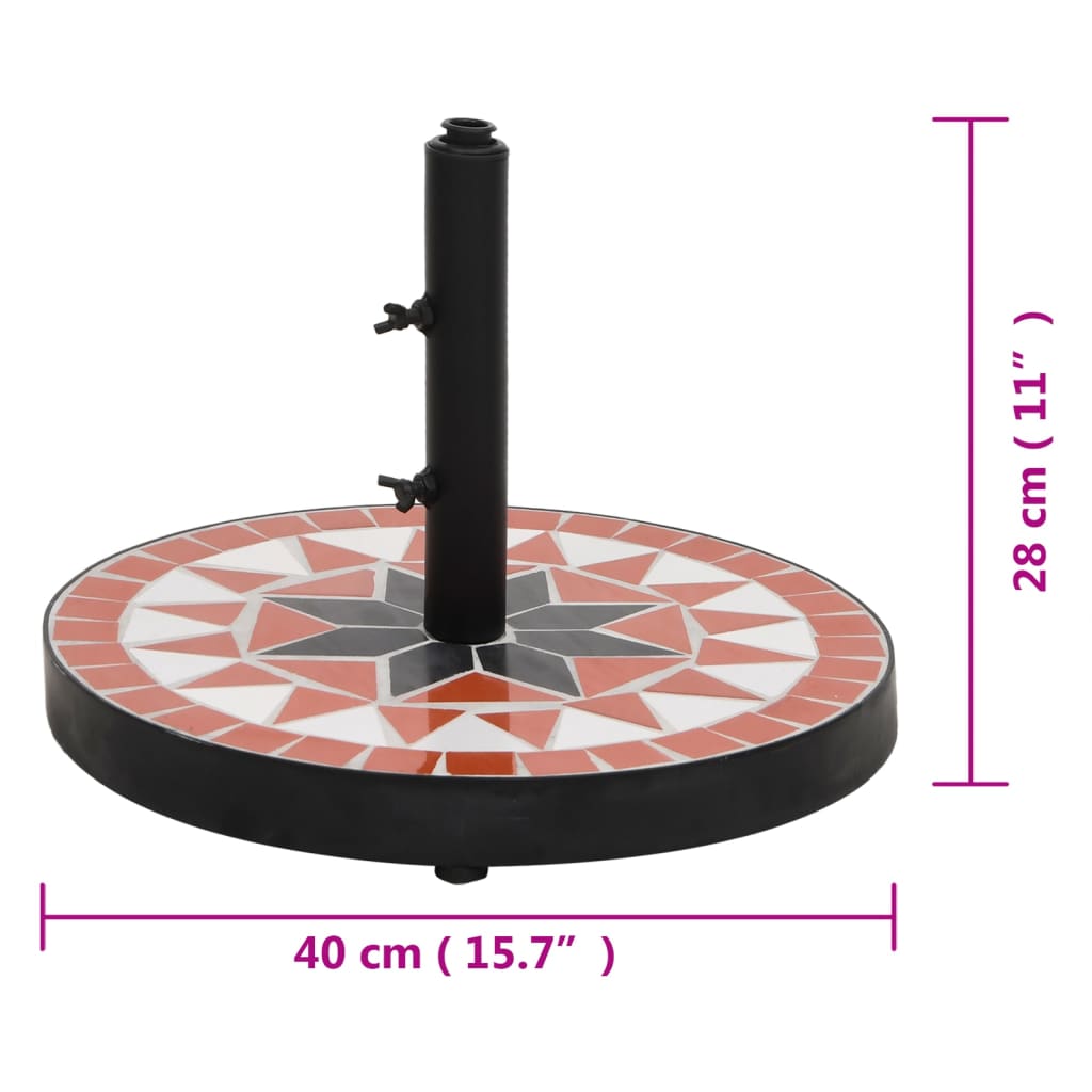 Sonnenschirmständer Terrakotta und Weiß Rund 12 kg