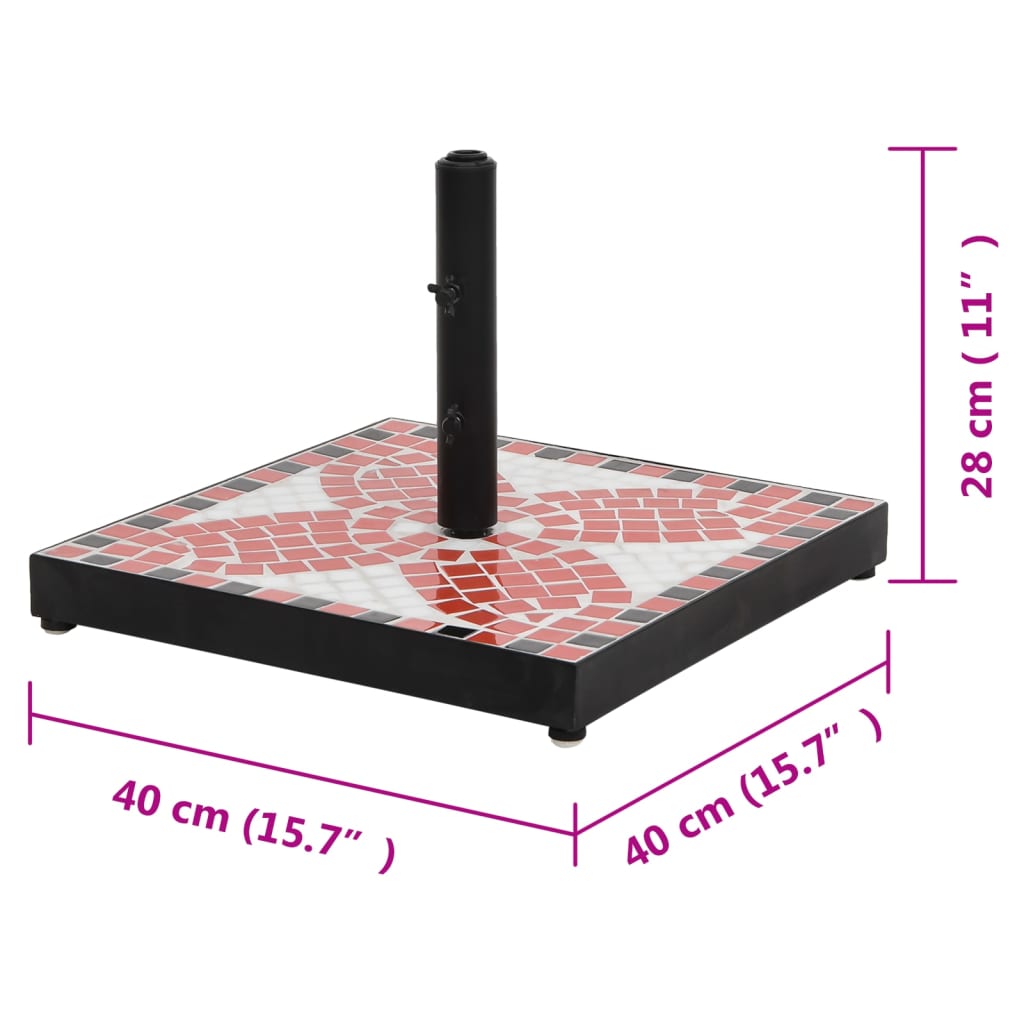 Sonnenschirmständer Terrakotta und Weiß Quadratisch 12 kg