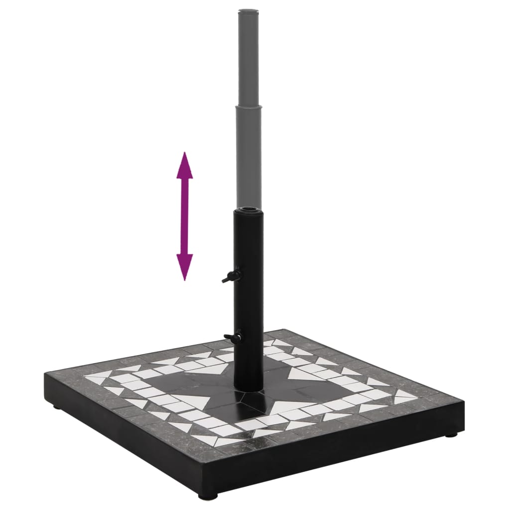 Sonnenschirmständer Schwarz und Weiß Quadratisch 12 kg