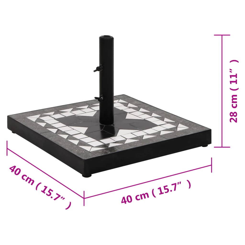 Sonnenschirmständer Schwarz und Weiß Quadratisch 12 kg